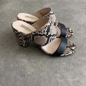 Saks Fifth Avenue Snakeskin and Black Heels